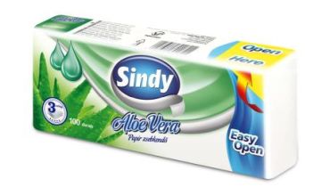 Sindy papírzsebkendő 3 rétegű 100 db Aloe Vera