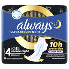 Always egészségügyi betét Ultra Secure Night 6 db