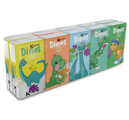 Kartika Papírzsebkendő 3 rétegű 10x9 db DINOSAURUS