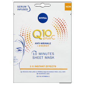 NIVEA Q10 PLUS fátyolmaszk 1 db 10 perces energetizáló